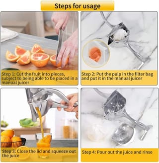  Handhold Press Fruit Juicer-Aluminium Steel Heavy Duty, Fruit Manual & Instant juicer 4