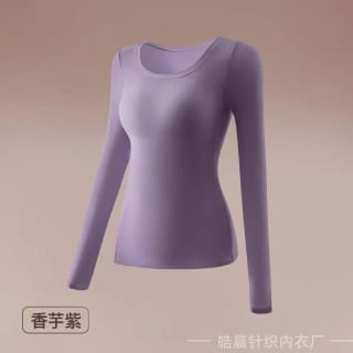 Ice Silk Inner Long T-shirt with fixed attached Bra 3