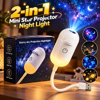 💫🔥 2-in-1 USB Mini Galaxy Star Projector & Bedside Night Light 🔥 1