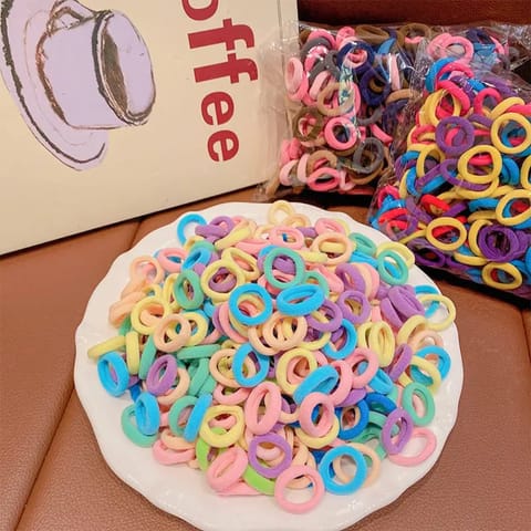 100PCS Baby Girl Elastic Hair Bands (Multicolor)