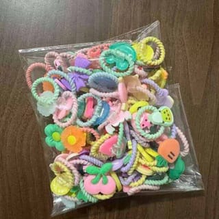 Multicolor Elastic Hair Bands For Girls (30 Pcs Set)! 1