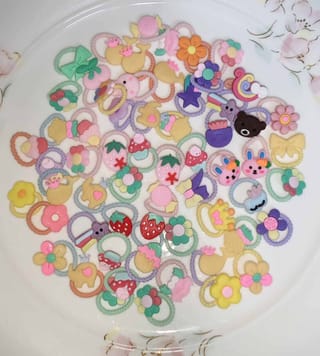 Multicolor Elastic Hair Bands For Girls (30 Pcs Set)! 2