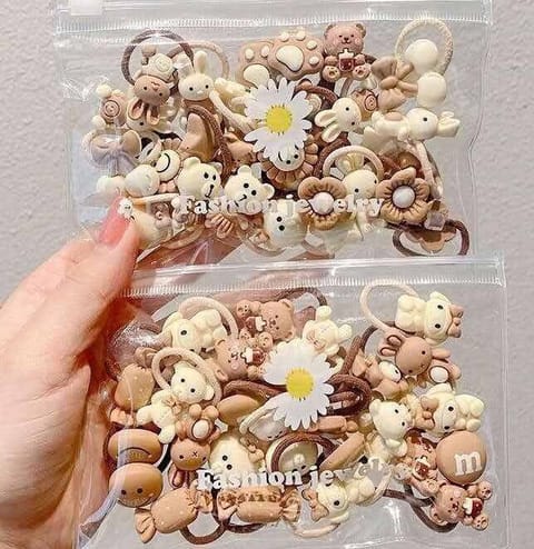 Girls' Cartoon Elastic Hair Band Set (30 Pcs/Set)! 