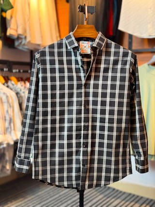 Aurenzo Black Check Casual Shirt 1