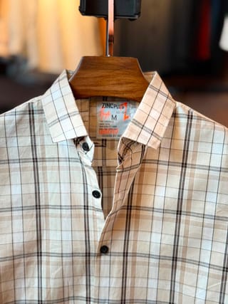 Aurenzo White & Grey Check Casual shirt 2