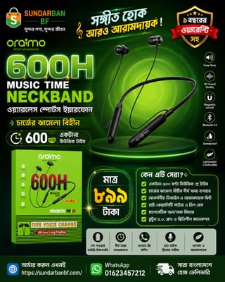 Oraimo 600H Music Time Neckband Wireless Earphones 2