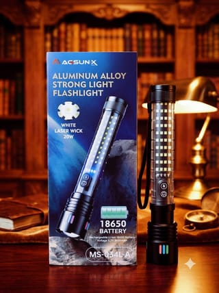 🔦 AGSUNX 20W Rechargeable Power Bank Flashlightঅন্ধকারে আপনার নির্ভরযোগ্য সঙ্গী! শক্তিশালী 20W LED আলো, দীর্ঘস্থায়ী ব্যাটারি এবং Power Bank সুবিধাসহ প্রিমিয়াম মানের রিচার্জেবল ফ্ল্যাশলাইট। 2