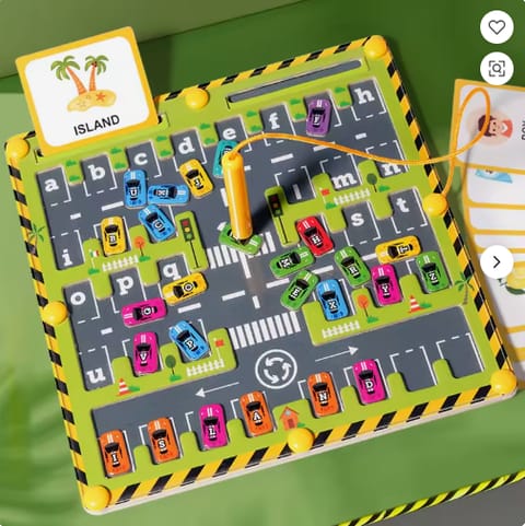 Magnetic Alphabet Car Parking Game