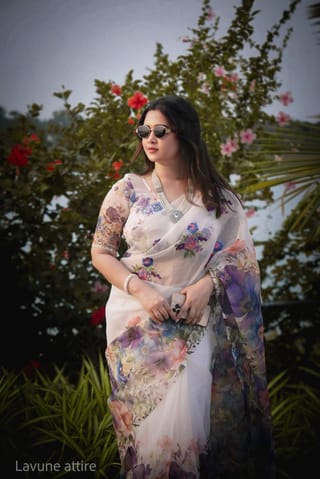 Chanderi silk sharee with blause pcs 2