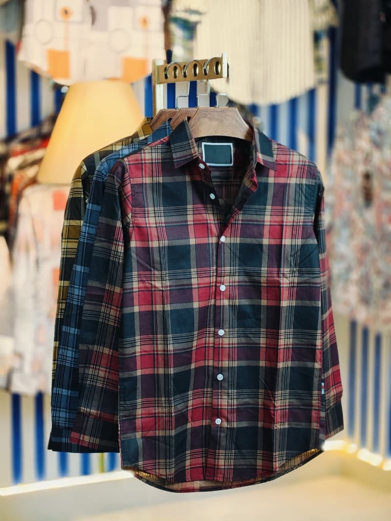 Pure Cotton full Sleeve Check & Print 