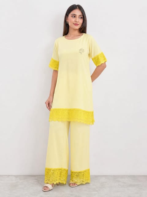 Ladies Long Tshirt and Pant Set