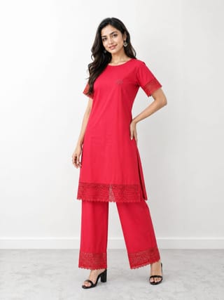 Ladies Long Tshirt and Pant Set 4