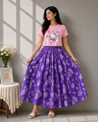 Linen Skirt and Tshirt Set 4