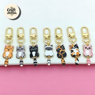 Cat Enamel Metal Keychain 2