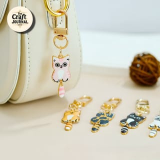 Cat Enamel Metal Keychain 3