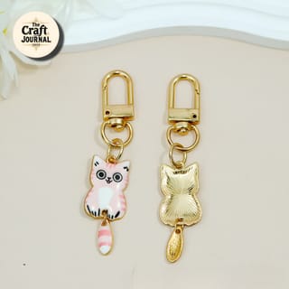 Cat Enamel Metal Keychain 4