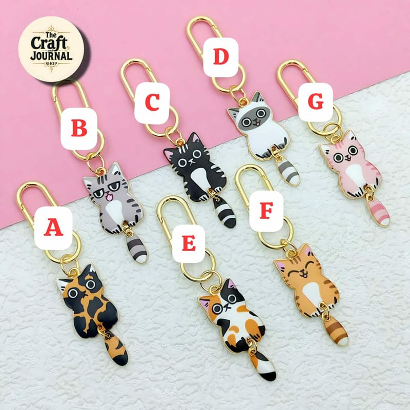 Cat Enamel Metal Keychain