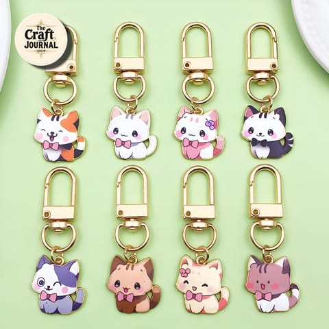 Cute Bow-Tie Kitty Keychain