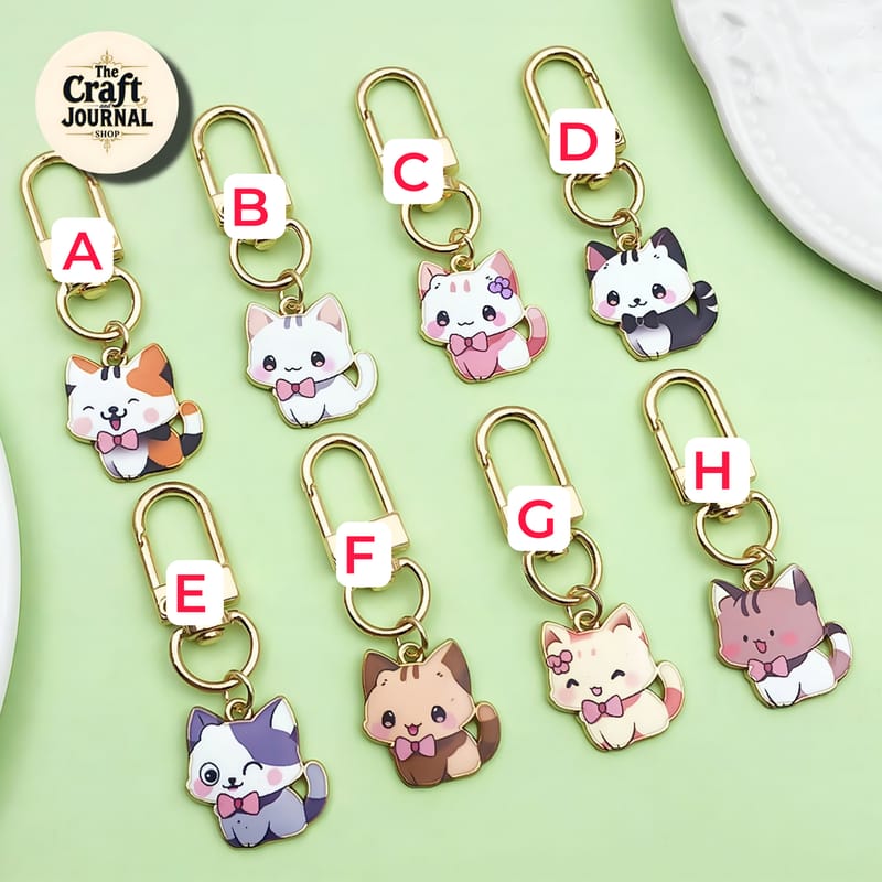 Cute Bow-Tie Kitty Keychain