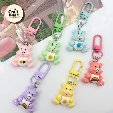 Rainbow Tummy Bear Keychain