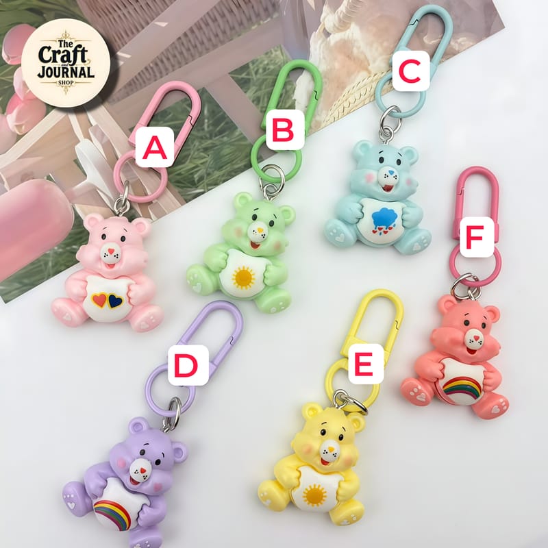 Rainbow Tummy Bear Keychain