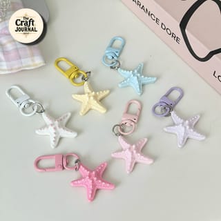 Pastel Starfish Charm Keychain 2