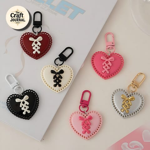 Heart Ribbon Keychain