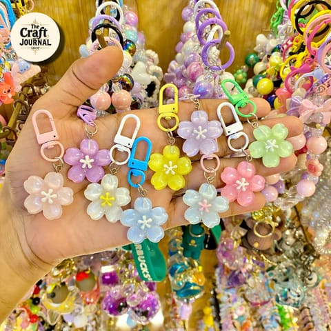 Glossy Sakura Flower Keychain