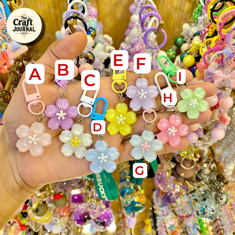 Glossy Sakura Flower Keychain
