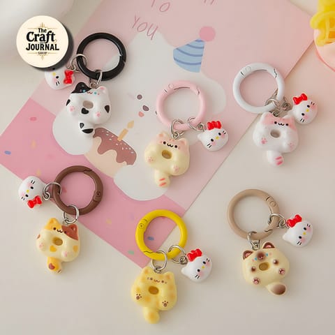 Donat Kitty Keychain