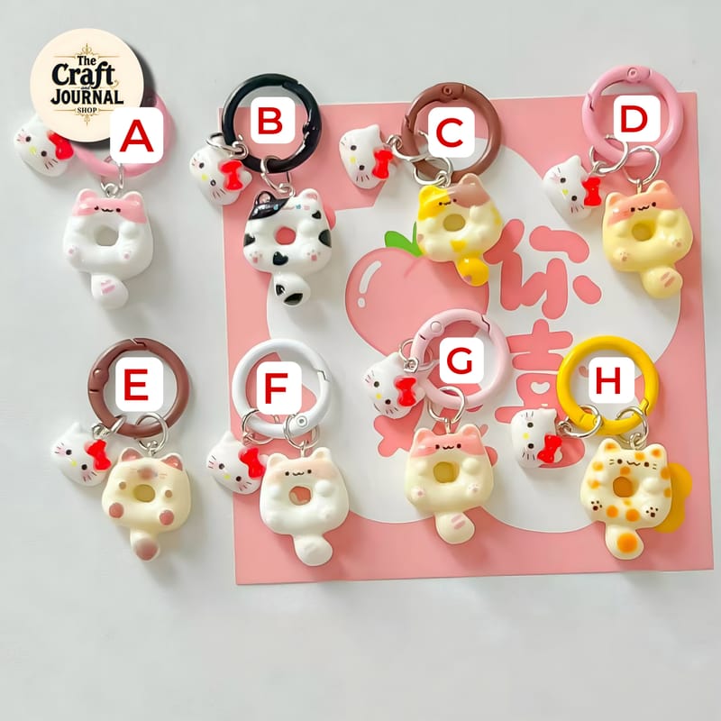Donat Kitty Keychain