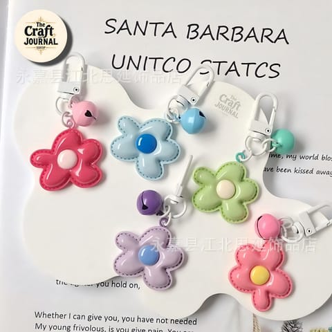 Flower Puff Bell Keychain