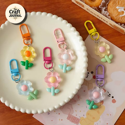 Glossy Flower Keychain