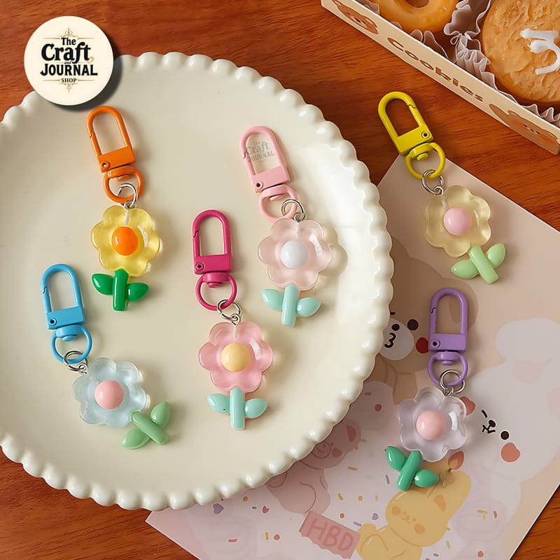 Glossy Flower Keychain