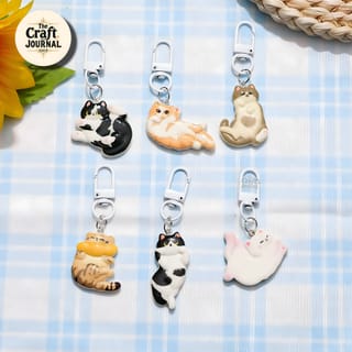 Lazy Cat Charm Keychain 4