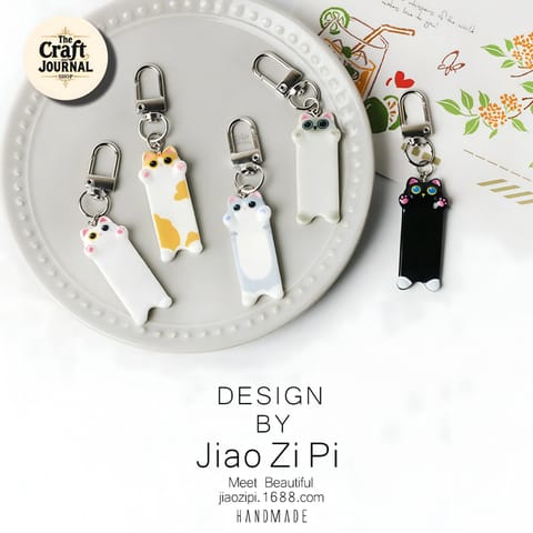Cute Cat Peeking Keychain