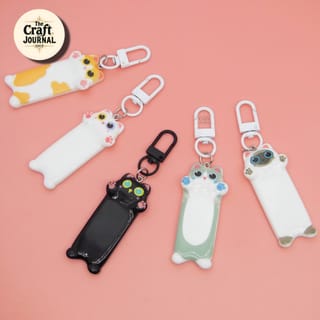 Cute Cat Peeking Keychain 2