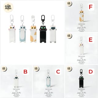 Cute Cat Peeking Keychain 5