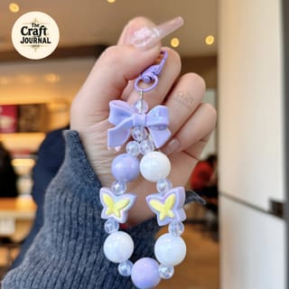 Colorful Butterfly Beaded Keychain 2