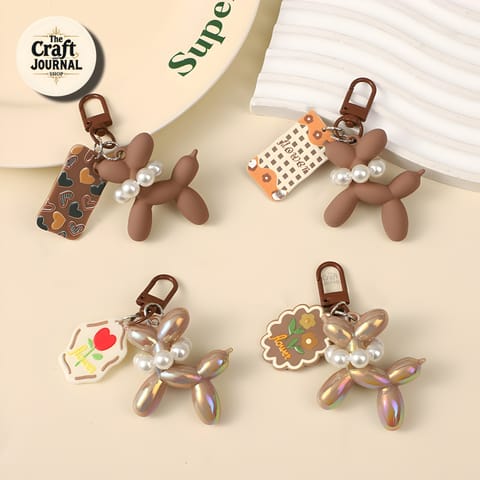 Balloon Dog Charm Keychain