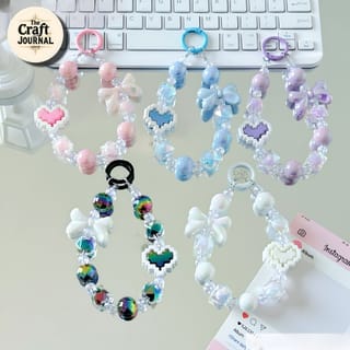 Beaded Heart Phone Charm 2