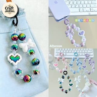 Beaded Heart Phone Charm 3
