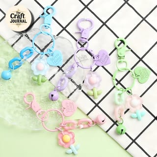 Pastel Flower Charm Keychain 3