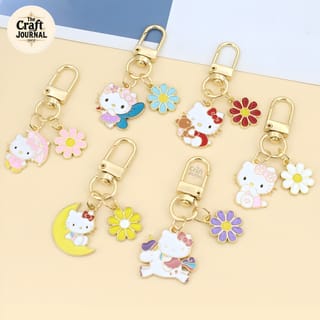 Hello Kitty Metal Charm Keychain 1