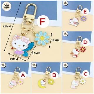Hello Kitty Metal Charm Keychain 4