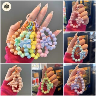 Pastel Beaded Bow Keychain 4
