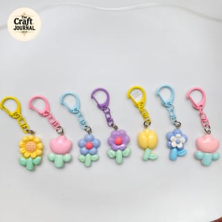 Cute Flower & Tulip Charm Keychain 2
