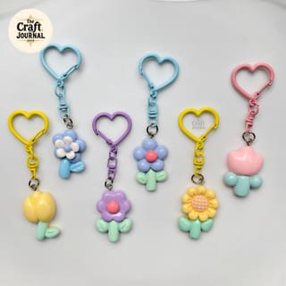 Cute Flower & Tulip Charm Keychain 1