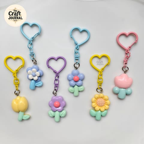 Cute Flower & Tulip Charm Keychain