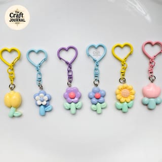 Cute Flower & Tulip Charm Keychain 2